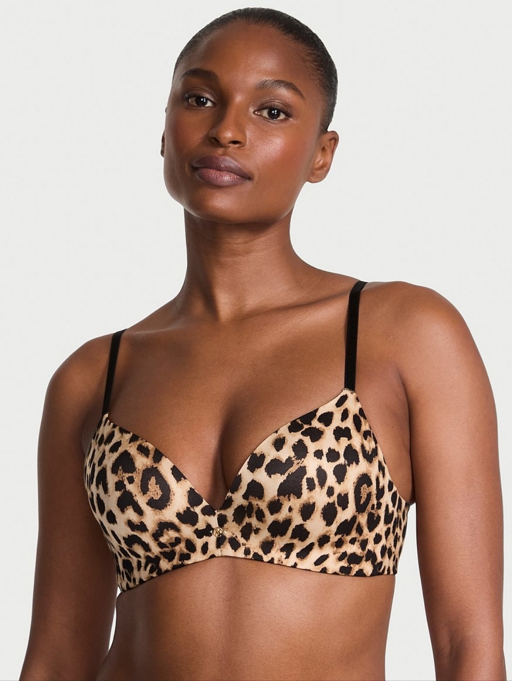Victoria's Secret So Obsessed Smooth Wireless Push UP Bra - 36B - Leopard Print